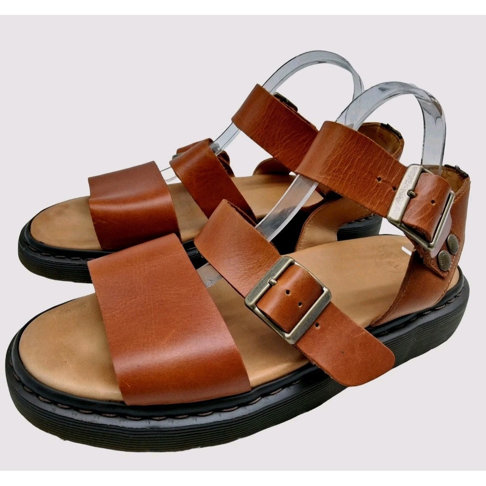 Dr. Martens Gryphon Sandals Mens Size 11 Brown Leather Double Strap Buckle
